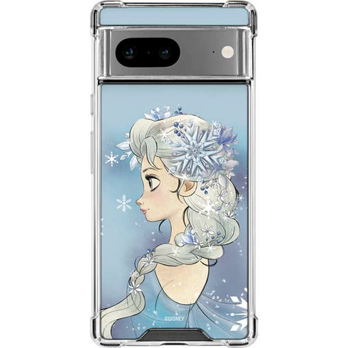Disney Frozen Elsa Side Portrait Art Google Pixel 8a Clear Case